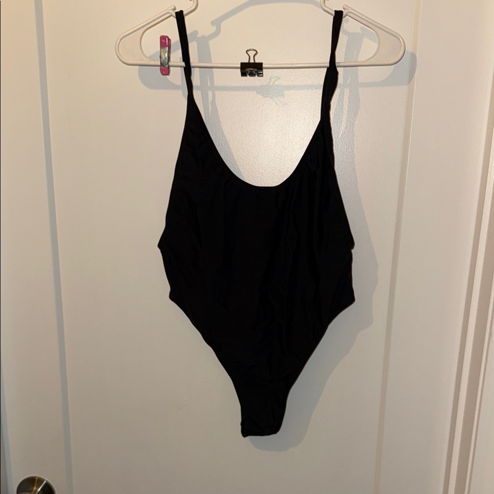 Women’s ' Black One-Piece Swimsuit - Classic Scoop Neck NWT